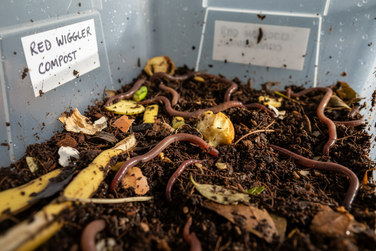 Composting Worms Close-up