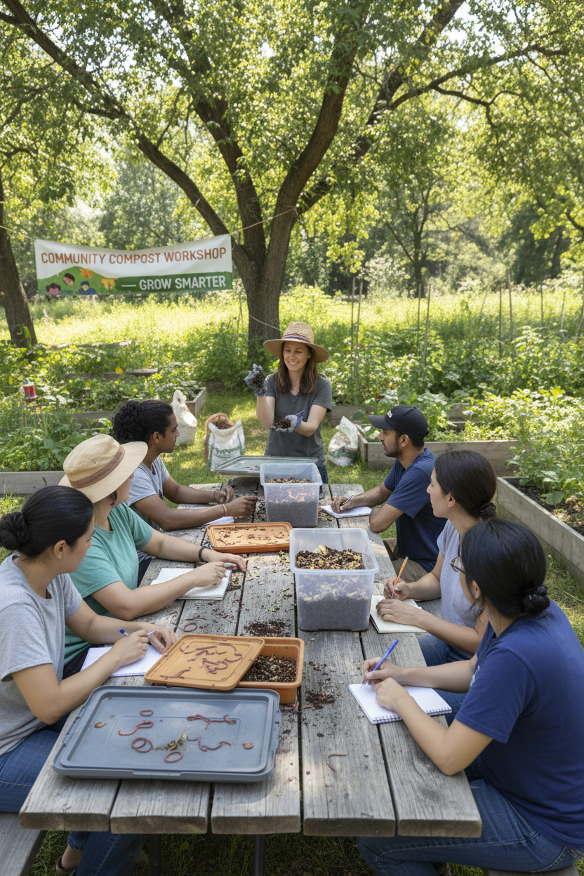 Outdoor vermicomposting workshop