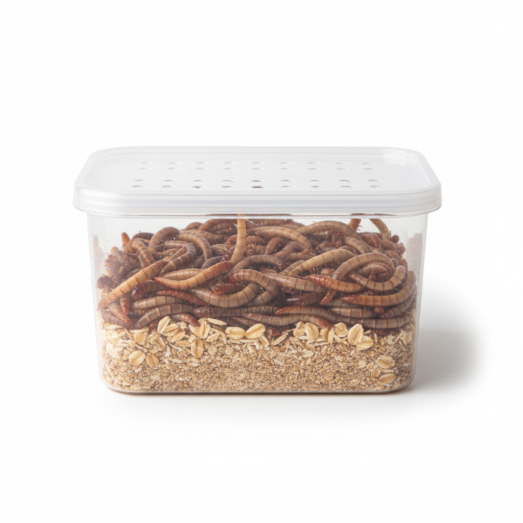 Superworms in container